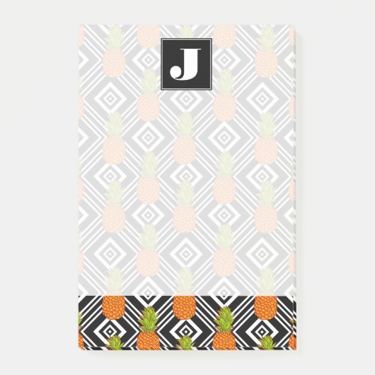 Geometrische anananas | Monogram Post-it® Notes (Voorkant)