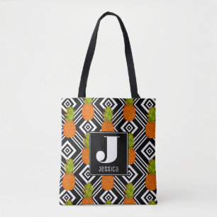 Geometrische anananas   Monogram Tote Bag