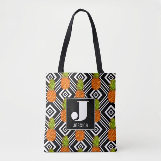 Geometrische anananas | Monogram Tote Bag (Voorkant)