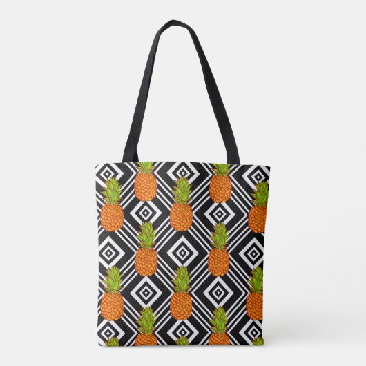 Geometrische anananas | Monogram Tote Bag (Achterkant)