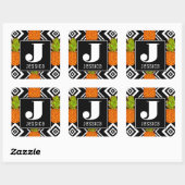 Geometrische anananas | Monogram Vierkante Sticker (Vel)