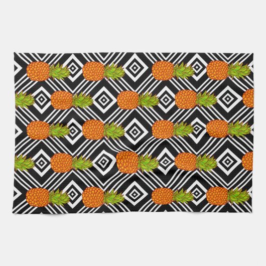 Geometrische anananas theedoek (Horizontaal)