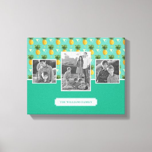 Geometrische anananasslantaarn | Foto's en tekst v Canvas Afdruk (Voorkant)