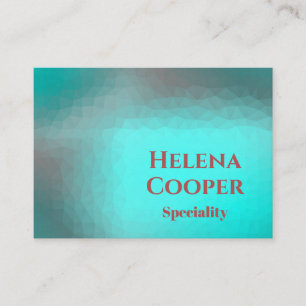Geometrische aqua blauw turquoise visitekaartje