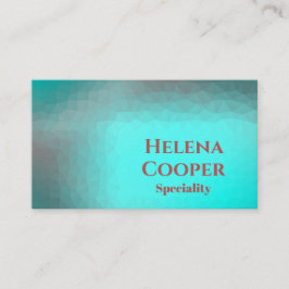 Geometrische aqua blauw turquoise visitekaartje