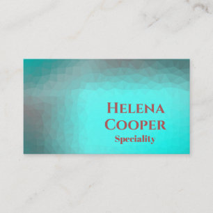 Geometrische aqua blauw turquoise visitekaartje