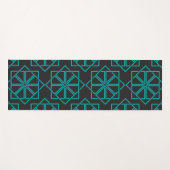 Geometrische aqua turquoise oefening yogamat (Voorkant (horizontaal))