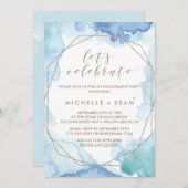 Geometrische Aquarel Laten we het vieren Kaart (Voorkant / Achterkant)