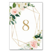 Geometrische Aquarel Lente Bloesems Tafel 8 Bruilo Kaart (Achterkant)