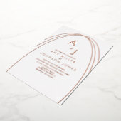 Geometrische Arch Border Weddenschap geperst Folie Uitnodiging (Gedraaid)