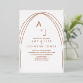 Geometrische Arch Border Weddenschap geperst Folie Uitnodiging (Staand Voorkant)