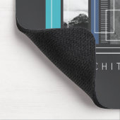 Geometrische architectuur blauw & grijs muismat (Hoek)