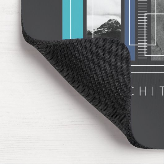 Geometrische architectuur blauw & grijs muismat (Hoek)