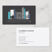 Geometrische architectuur grijs & blauw visitekaartje (Voorkant / Achterkant)