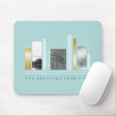 Geometrische architectuur Licht Blauwgroen en Faux Muismat (Met muis)