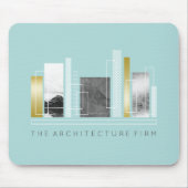 Geometrische architectuur Licht Blauwgroen en Faux Muismat (Voorkant)