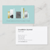 Geometrische architectuur Licht Blauwgroen en Faux Visitekaartje (Voorkant / Achterkant)