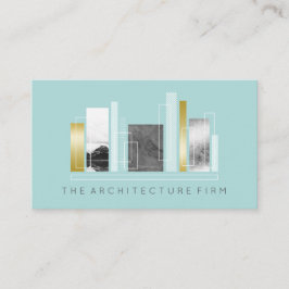 Geometrische architectuur Licht Blauwgroen en Faux Visitekaartje