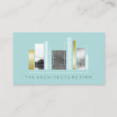 Geometrische architectuur Licht Blauwgroen en Faux Visitekaartje (Voorkant)
