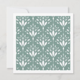 Geometrische Art Deco bloemige Mist Groenblauwe Ku Kaart