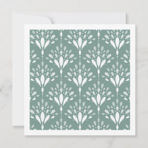Geometrische Art Deco bloemige Mist Groenblauwe Ku Kaart