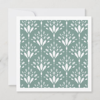 Geometrische Art Deco bloemige Mist Groenblauwe Ku Kaart