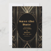 Geometrische Art Deco bruiloft Save The Date (Voorkant)