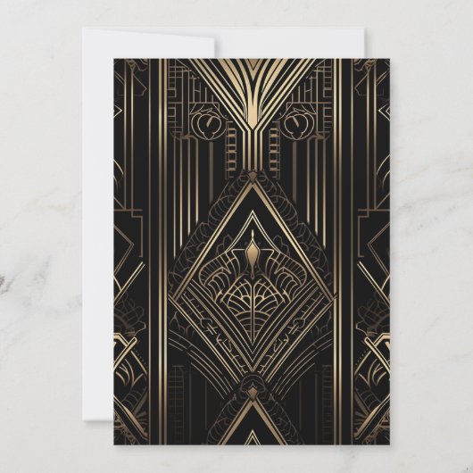 Geometrische Art Deco bruiloft Save The Date (Achterkant)