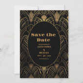 Geometrische Art Deco bruiloft Save The Date (Voorkant)