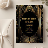 Geometrische Art Deco bruiloft Save The Date