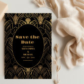 Geometrische Art Deco bruiloft Save The Date