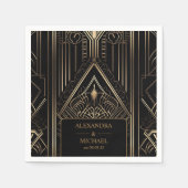 Geometrische Art Deco bruiloft Servet (Voorkant)