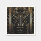 Geometrische Art Deco bruiloft Servet (Voorkant)