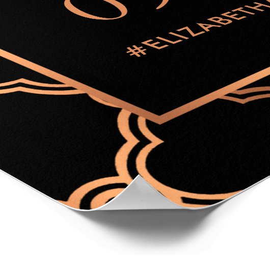 Geometrische Art Deco Gatsby Bruiloft Welkom Poster (Hoek)