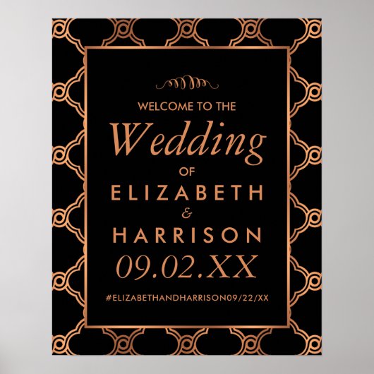  Geometrische Art Deco Gatsby Bruiloft Welkom Poster (Voorkant)