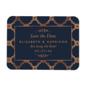 Geometrische Art Deco Gatsby Sla de datum op Magneet (Horizontaal)