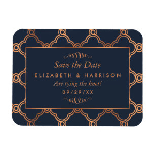  Geometrische Art Deco Gatsby Sla de datum op Magneet