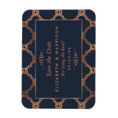 Geometrische Art Deco Gatsby Sla de datum op Magneet (Verticaal)