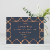 Geometrische Art Deco Gatsby Sla de datum op Save The Date (Staand voorkant)