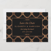 Geometrische Art Deco Gatsby Sla de datum op Save The Date (Voorkant)
