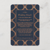  geometrische Art Deco Gatsby Trouwdetail Informatiekaartje (Voorkant)