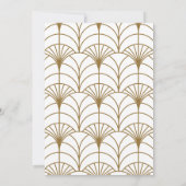 Geometrische Art Deco Gold White Gatsby Verloving Kaart (Achterkant)