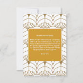 Geometrische Art Deco Goud Wit Gatsby Bruiloft Bedankkaart (Achterkant)