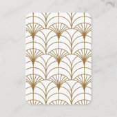 Geometrische Art Deco Goud Wit Gatsby Bruiloft Informatiekaartje (Achterkant)