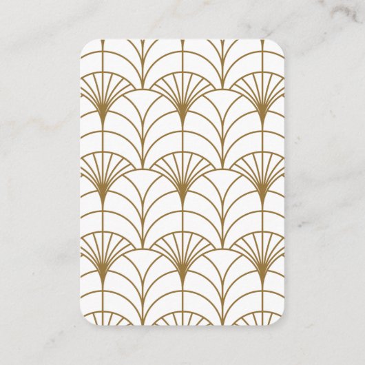 Geometrische Art Deco Goud Wit Gatsby Bruiloft Informatiekaartje (Achterkant)