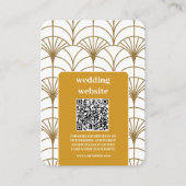 Geometrische Art Deco Goud Wit Gatsby Bruiloft Informatiekaartje (Voorkant)