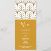 Geometrische Art Deco Goud Wit Gatsby Bruiloft Menu (Voorkant)