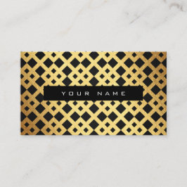Geometrische Art Deco Gouden Zwart VIP Visitekaartje