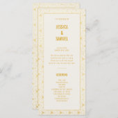 Geometrische Art Deco huwelijksceremonie programma (Voorkant / Achterkant)