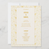 Geometrische Art Deco huwelijksceremonie programma (Voorkant)